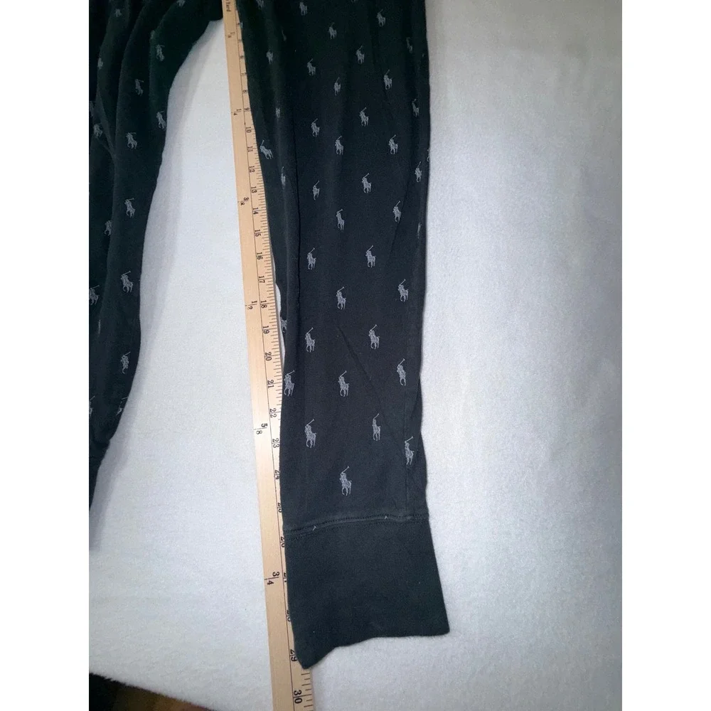 Polo Ralph Lauren Joggers Mens Size M Black  All Over Pony Sleepwear